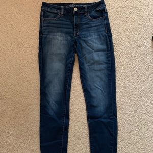Washed American Eagle High-Waisted Skinny Jeans